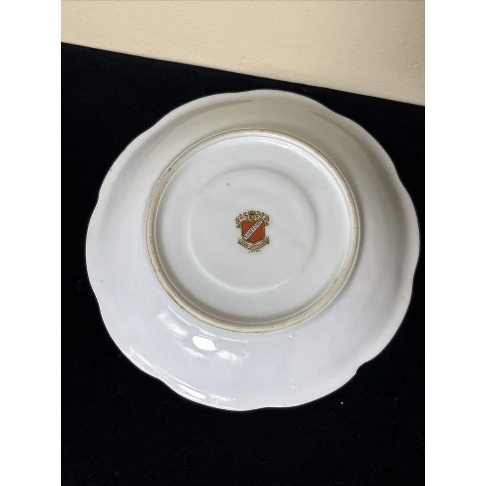 Vintage Shafford‎ Japan Tea Cup & Saucer Set Fruit Designs & Gold Hand Decorated